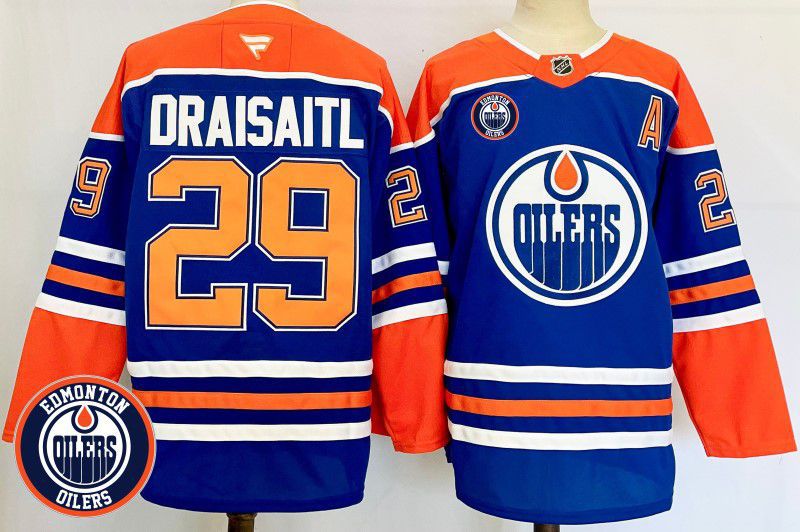 Men Edmonton Oilers 29 Draisaitl Blue Fanatics 2025 NHL Jersey style 2